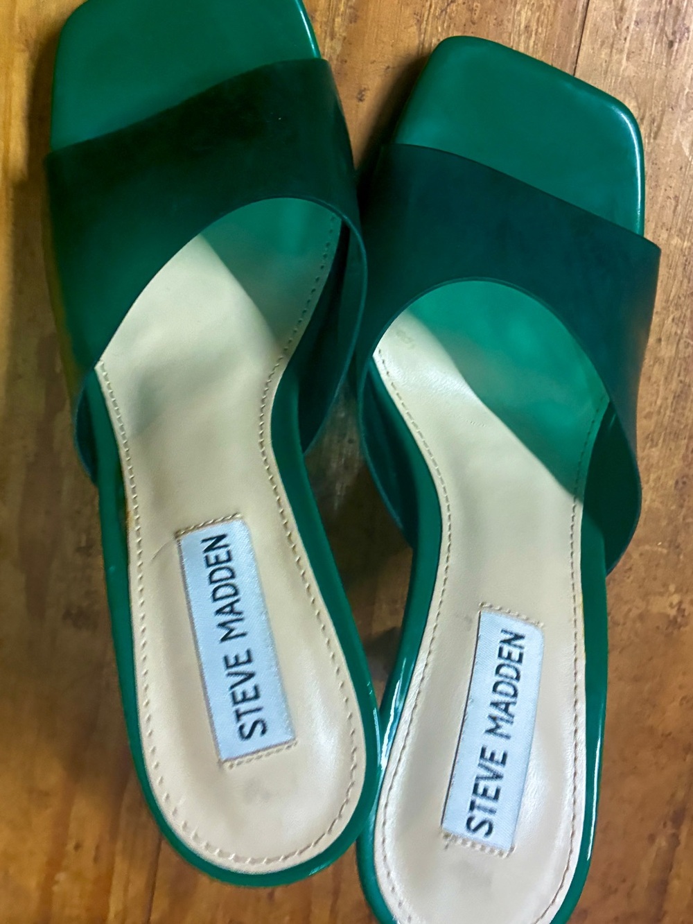 Steve Madden Emerald Green Slide Mules